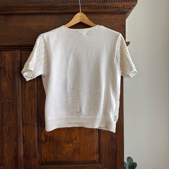 Vintage Susan Bristol Hand Embroidered Black Cat Cardigan Sweater 1997 - Picture 11 of 16